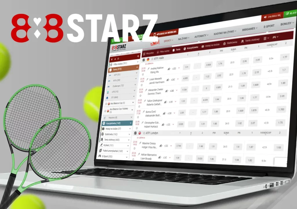 Przegląd zakładów na tenisa w 888starz