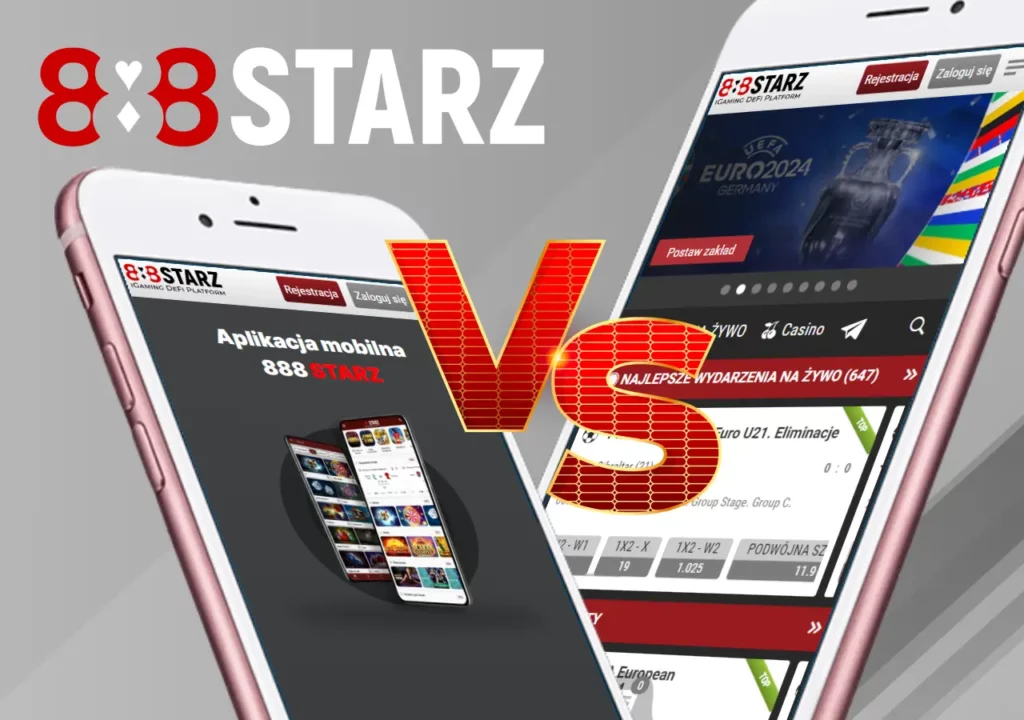 Porównanie między aplikacją a mobilną wersją 888starz